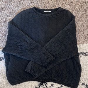 Zara Quilted Oversized Crewneck